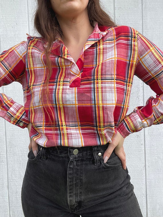 Vintage Semi Cropped Flannel Top