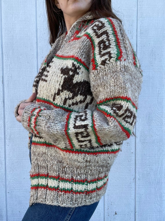 Vintage 60’s Cowichan Deer and Tree Sweater - image 3