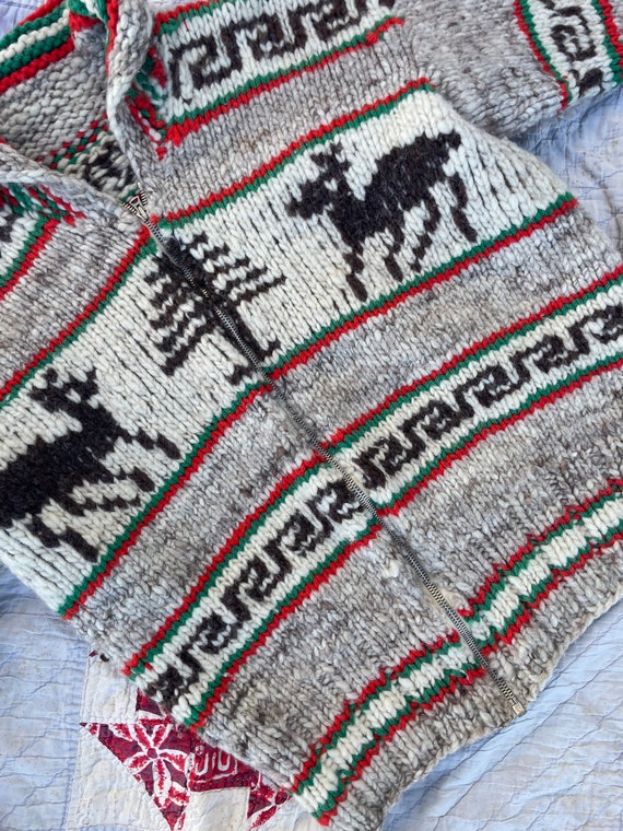 Vintage 60’s Cowichan Deer and Tree Sweater - image 6