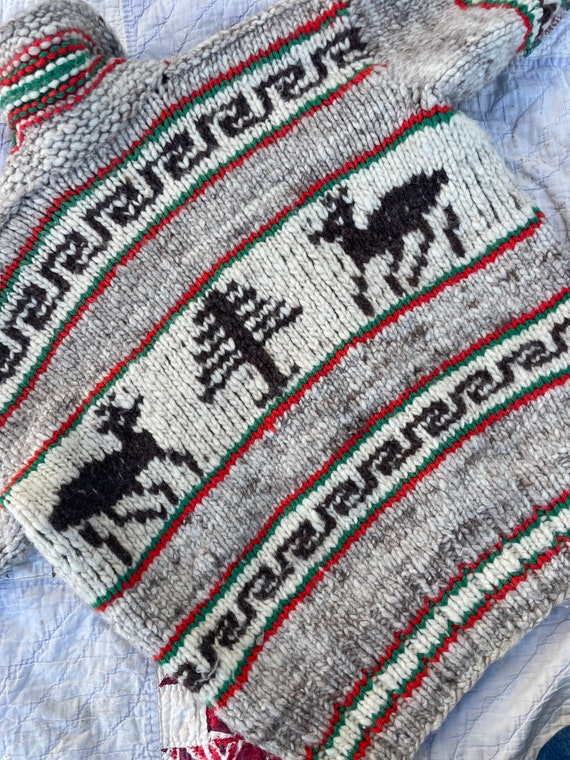Vintage 60’s Cowichan Deer and Tree Sweater - image 7