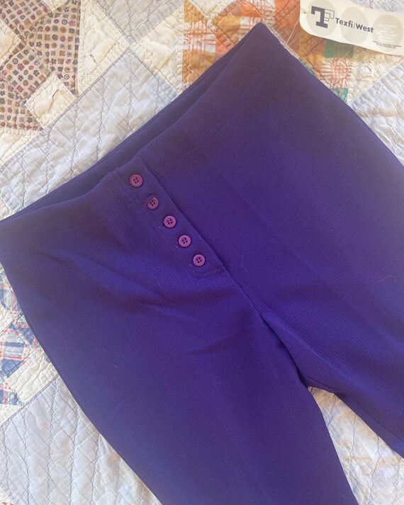 Vintage 70’s Dark Purple Bell Bottoms - image 7