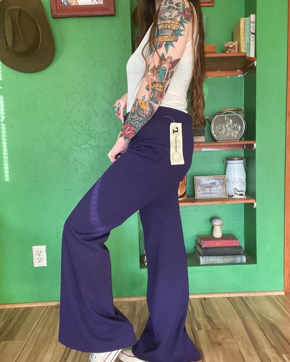 Vintage 70’s Dark Purple Bell Bottoms - image 2