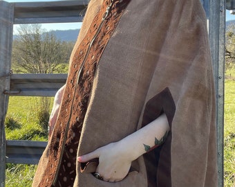 ジャケット・アウター vintage hand paint leather poncho Vintage 80s Punk Hand Paint Splatter Leather Jacket Size