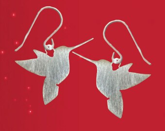 KOLIBRI Ohrringe, SILBER Vogel Ohrringe, Süße Boho Und Hippie Statement Kolibri Ohrringe Minimalist Ohrringe, Kolibri Geschenke