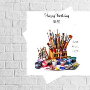 Personalised Birthday Card for an  artist Happy Birthday for a brilliant artist Personalised Card, Art Enthusiast