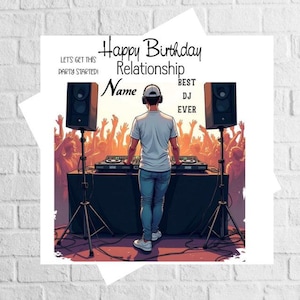 Personalised Birthday Card, Card for a DJ or Budding DJ,