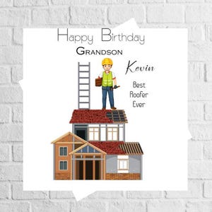 Personalised Birthday Card for a Roofing Contractor Construction worker, Roofer, Builder