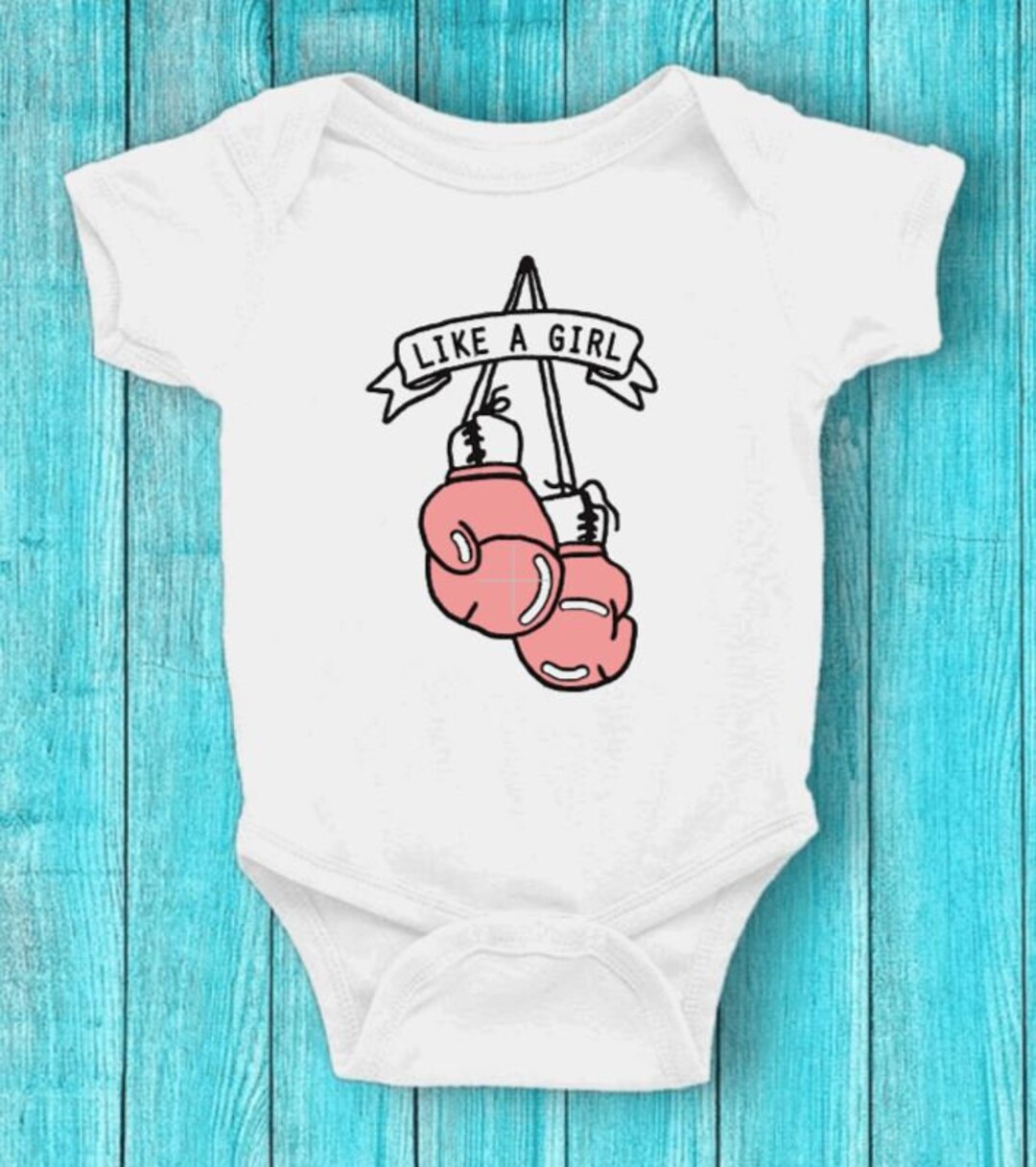 MMA Boxing Like a Girl Onesie bodysuit, Baby Shower Gift, Baby Birthday Gift, Baby Girl, Baby Boy, Unisex Kids Clothing