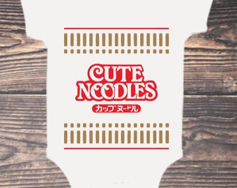 Cute Noodles Onesie bodysuit, Baby Shower Gift, Baby Birthday Gift, Baby Girl, Baby Boy, Unisex Kids Clothing