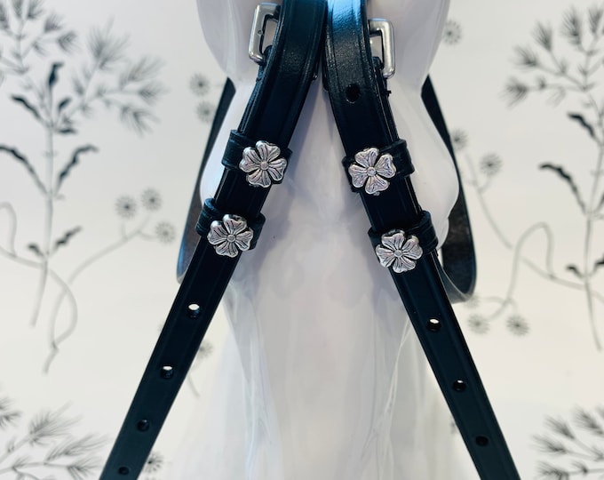 Spur Straps Black English Leather