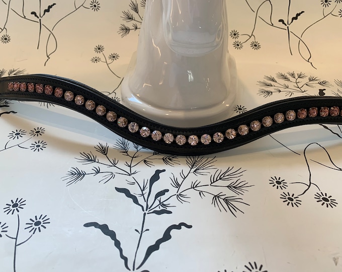 Blush Rose and Pink Ombre/Fade Crystal Leather Browband