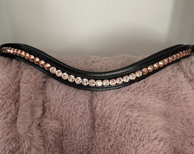 Rose Gold Fade/Ombre Crystal Leather Browband