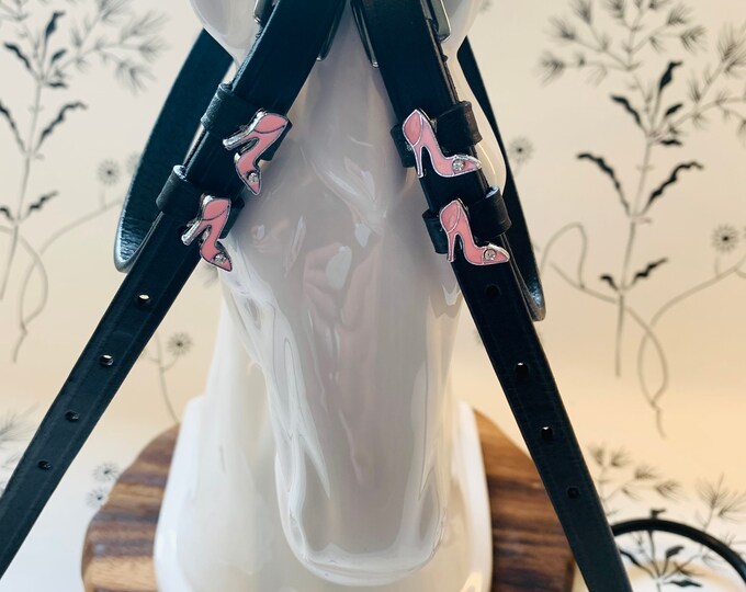 Spur Straps Black English Leather