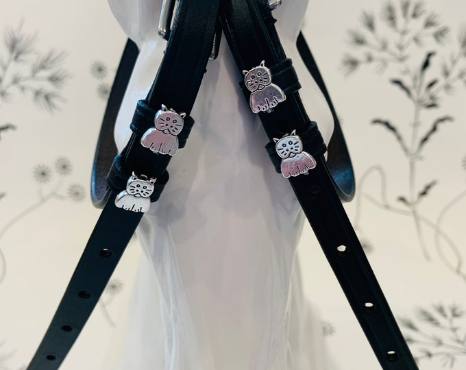 Spur Straps Black English Leather