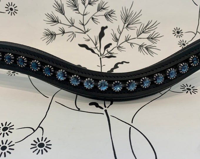 Navy Blue Fade/Ombre Crystal Leather Browband