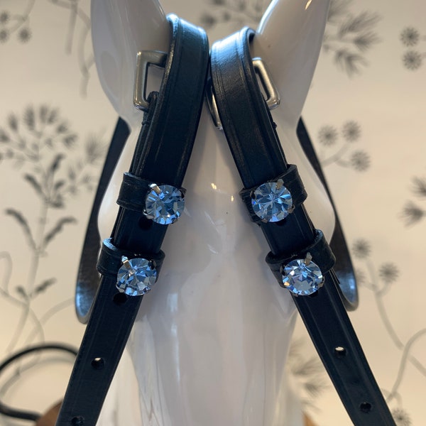 Crystal Bling English Leather Spur Straps