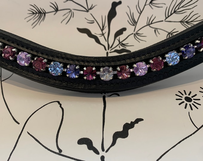 Tanzanite Amethyst Light Sapphire Blue Crystal Leather Browband