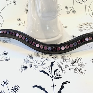 Amethyst Tanzanite Purple Opal Crystal Leather Browband