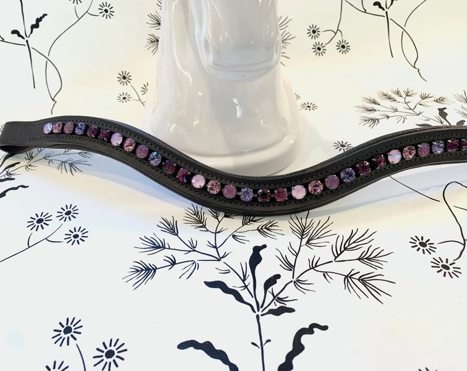 Amethyst Tanzanite Purple Opal Crystal Leather Browband