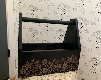 Wooden Brush Storage Box/Grooming Tote/Caddy