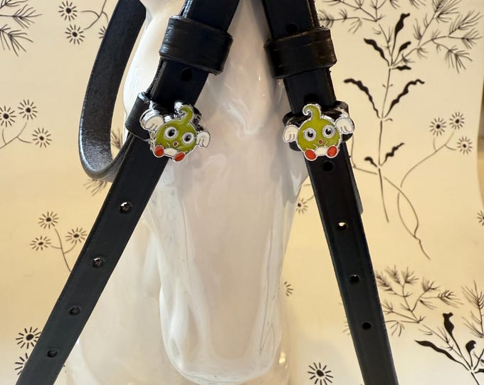 Black English Spur Straps with Cartoon Character