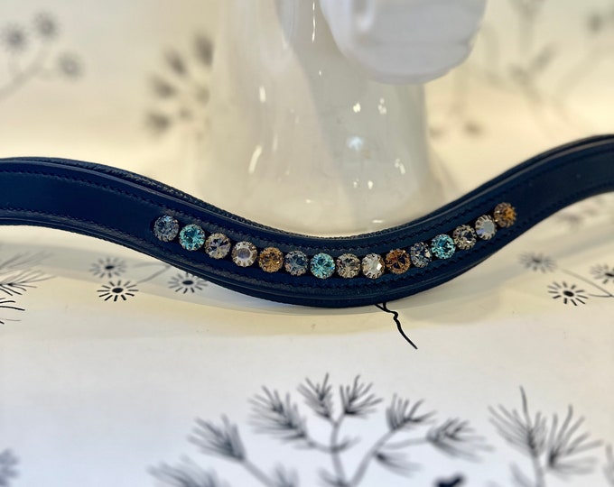 Black English Leather Browband with Semi Channel