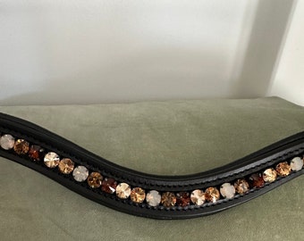 Brown opal neutral gold crystal browband