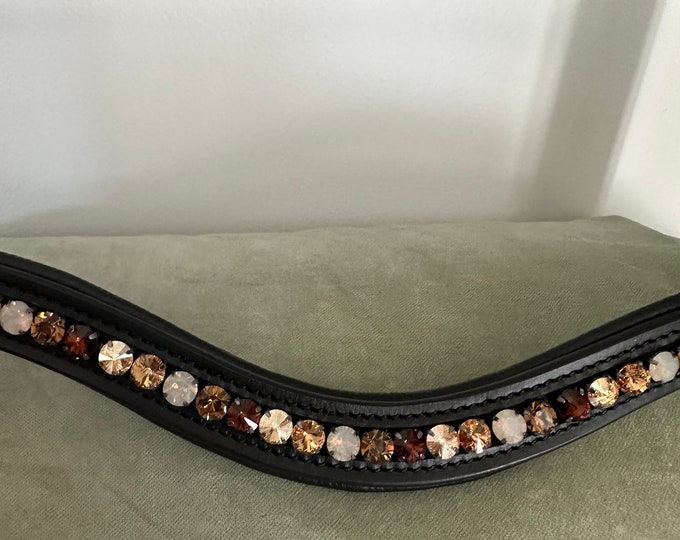 Brown opal neutral gold crystal browband
