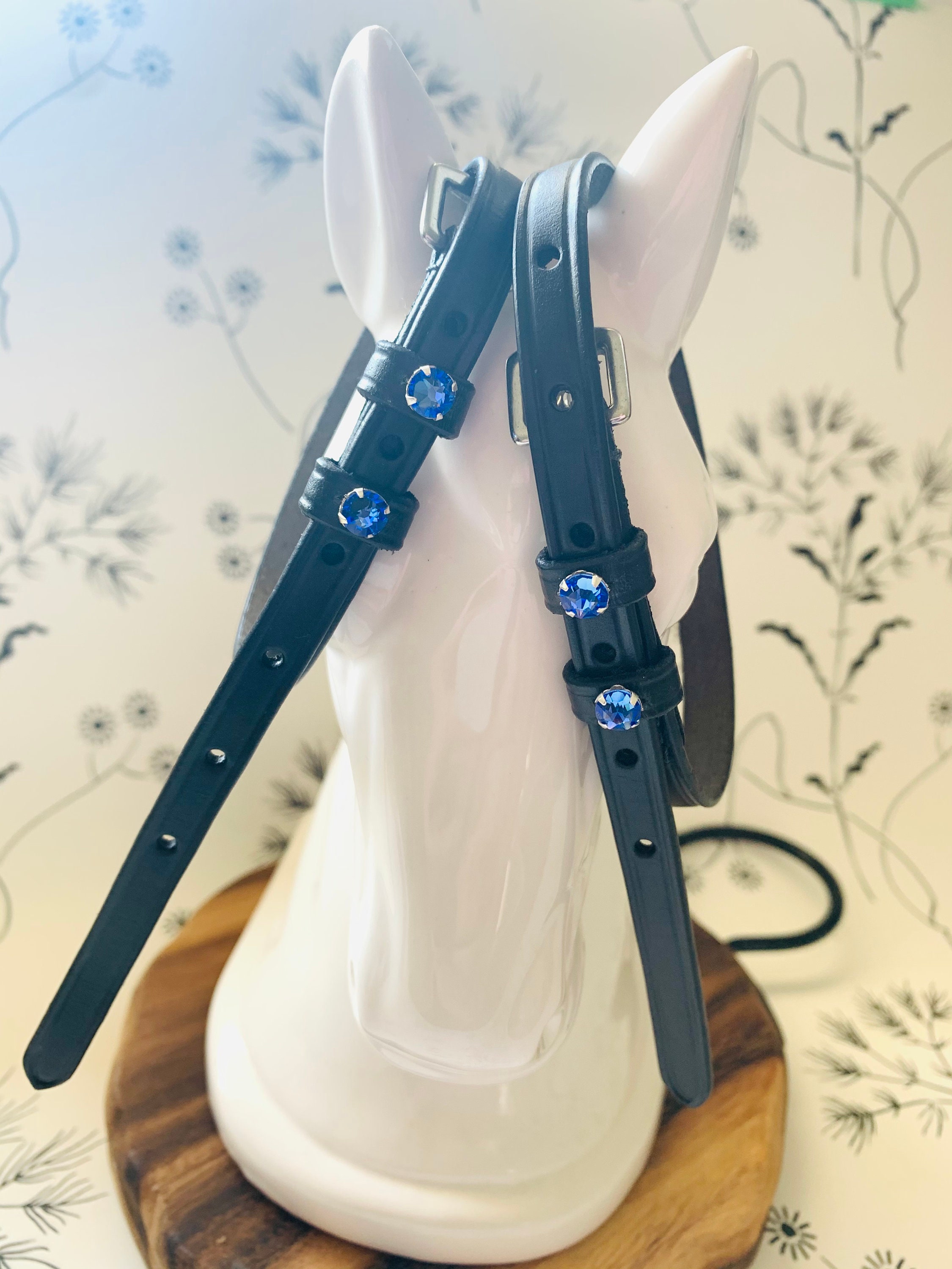 English Leather spur straps with Swarovski Etsy