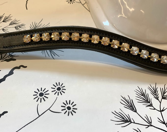 Gold Ombre Swarovski Leather Browband