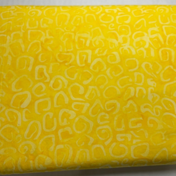 Batik Lemon Yellow Lynx fabric by Anthology Batiks. BTY or BTHY