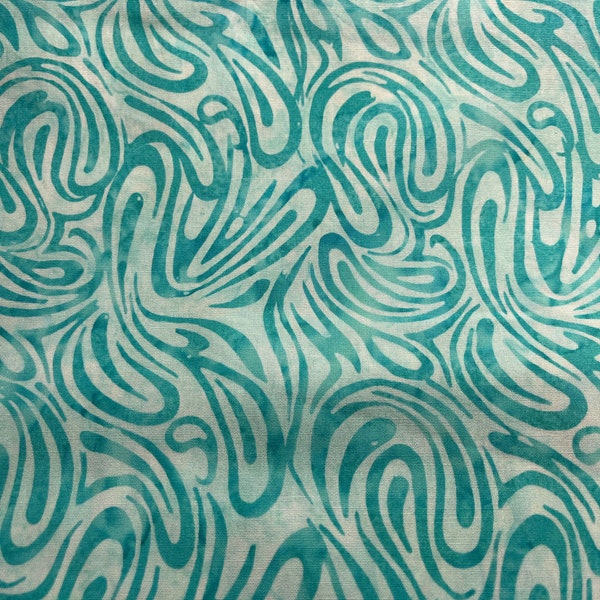 Batik Teal Icicle Far Out Swirl Island Batiks. Love and Peace BTY or BTHY