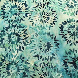 Batik Teal Fireworks Fantasia Anthology Batiks. BTY or BTHY 3444Q-X Teal Jacqueline DeJong