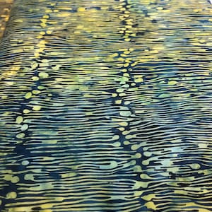 Batik Riverwalk Horizonal Lines in Navy and Green BTY or BTHY Ship Free at 50 Dollars