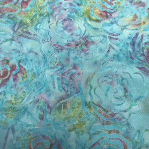 Batik Bali Sweet Rose Benartex Blue Multi  9228-59. BTY or BTHY