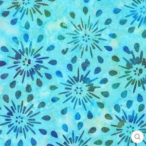 Batik aqua firework vibrance Anthology batik by Jacqueline De Jonge 3325Q-X BTY or BTHY