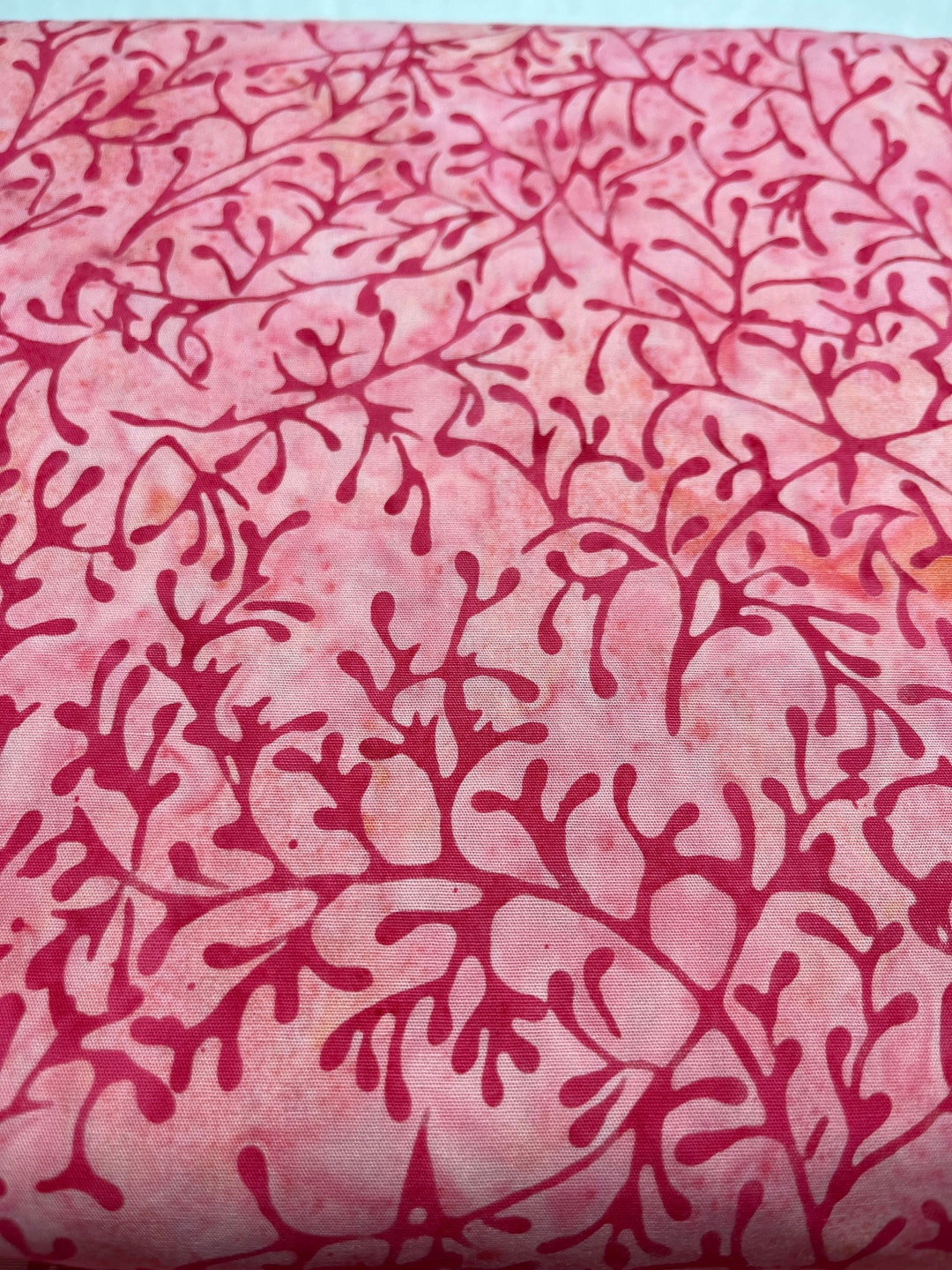 Batik Pink Sprigs Anthology Becolourful by Jacqueline De Jonge. BTY or ...