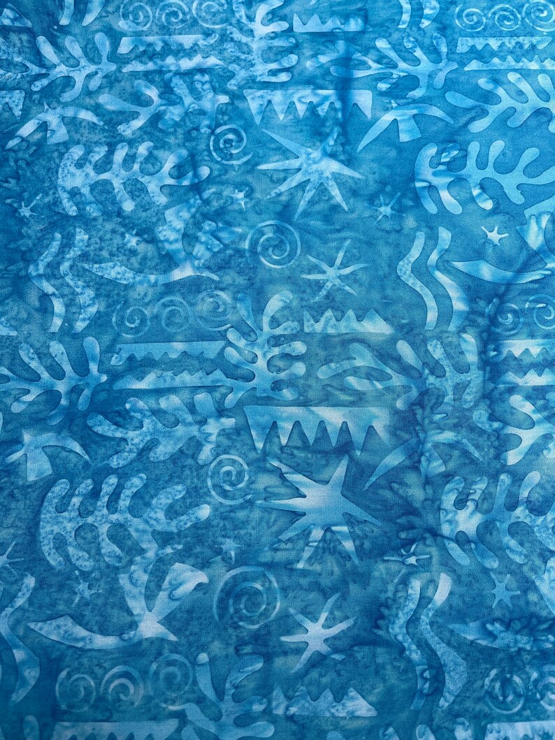 Batik Collage in Pool Color by Island Batiks. Turquoise Blue - Etsy