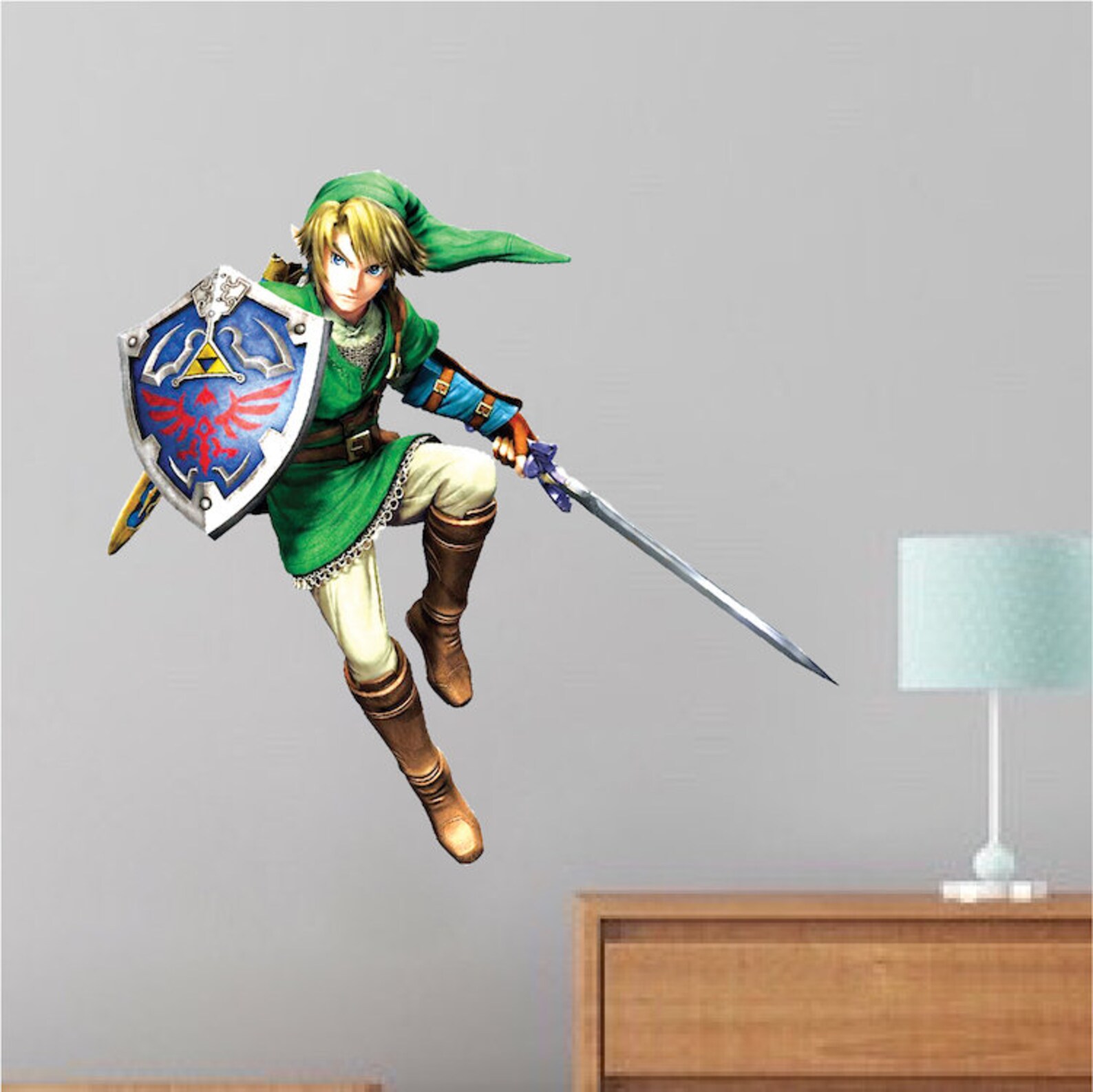 Zelda Wall Decal Zelda Wall Mural Zelda Wall Sticker Link Wall Etsy