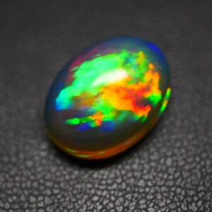 7,70 cts -Hochwertiger äthiopischer Welo Opal Mehrfarbenspiel von Regenbogenfeuer für die Schmuckherstellung | Einzigartiges Muster Opal| Dunkler Basisopal, 11 x 15 MM
