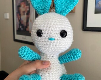 Crochet Bunny Holding Heart Handmade Crochet Amigurumi Plushie Cute ...
