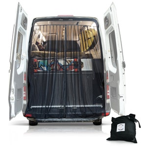 Magnetic Bug Screen for Mercedes-Benz Sprinter, Ford Transit, RAM ProMaster, and Other Campervans.   Zipper Closure Mosquito Net