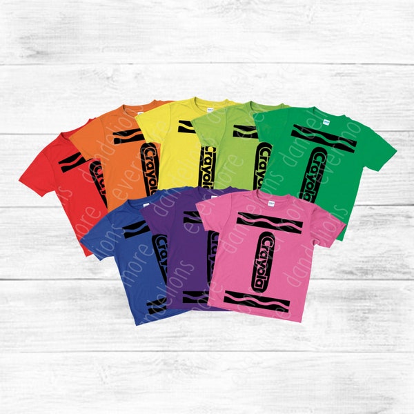 Crayon T-Shirts, Crayon Themed Shirts, Crayola Shirt, Colorful Crayon Shirts, Crayon Matching Family Shirt