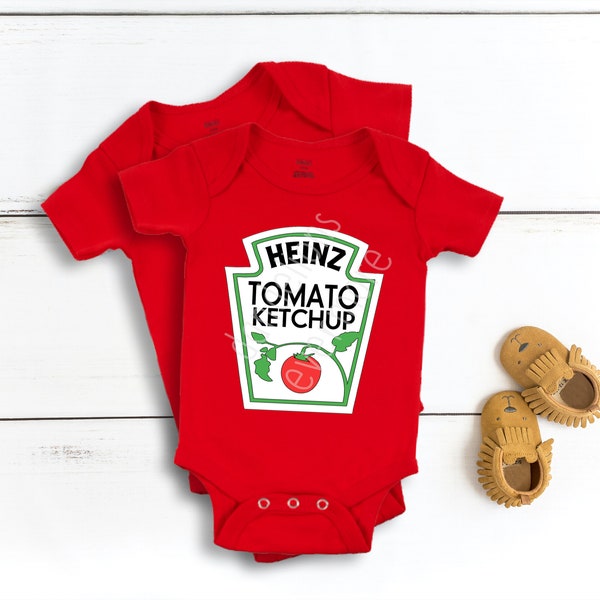 Ketchup Condiments Onesies // Baby's First Halloween // Halloween Onesies // Cotton Outfits // Baby Clothes // Halloween Baby //  HTV