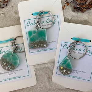 Beach Sand & Seashell Keychain - Choose Your Beach | Ocean Keychain | Beach Wedding Gift | Beach Wedding Favors | Beach Keychain