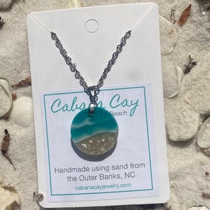 Choose Your Beach - Beach Sand & Seashell Circle Necklace | Ocean Necklace | Beach Wedding Jewelry | Beach Sand Jewelry | Beach Necklace