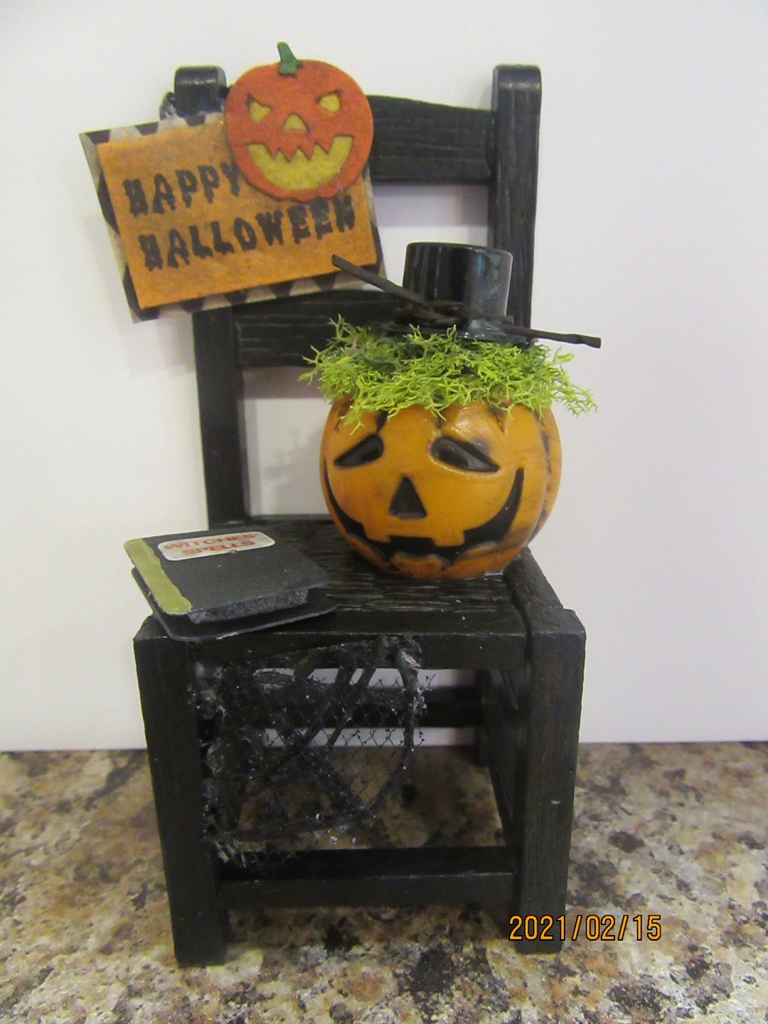 Haunted Halloween Dollhouse Furniture Miniatures 112 Scale Chair Etsy