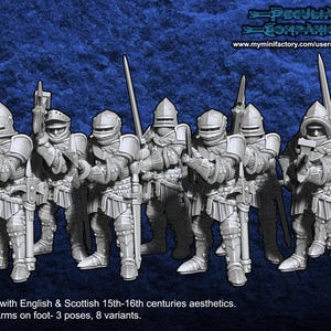 15th Century English Heavy Infantry Squad x8 Miniatures