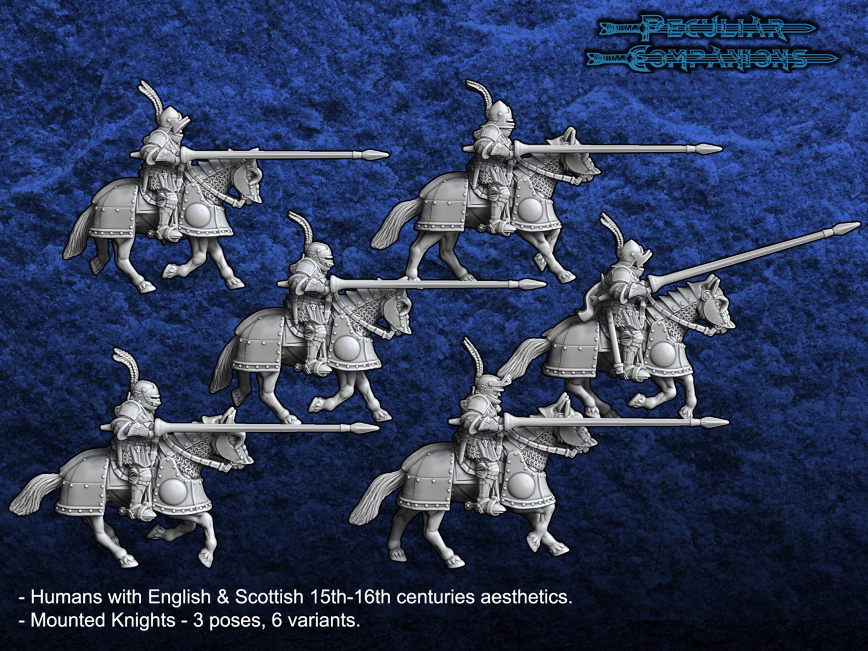 15th-16th Century English Mounted Knights Squad X6