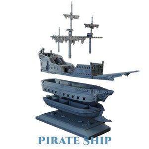 Ship for TTRPG | Pirates vs Sailors | Epic Multi-Deck Playable Ship | Highly Detailed Miniatures